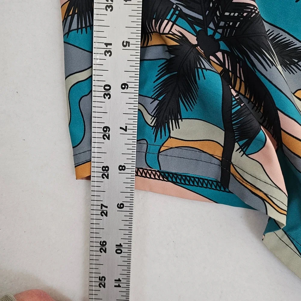 Rip Curl Mirage Boardshorts Men 35 Teal Tropical Palm Tree Ultimate Stretch Surf